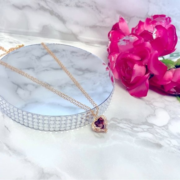 Crystal Heart Pendant Necklace - Picture 2 of 5